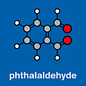 Phthalaldehyde disinfectant molecule, illustration