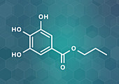 Propyl gallate antioxidant food additive molecule