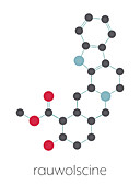 Rauwolscine alkaloid molecule, illustration