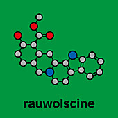 Rauwolscine alkaloid molecule, illustration