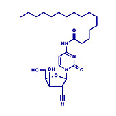 Sapacitabine cancer drug molecule, illustration