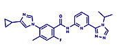 Selonsertib drug molecule, illustration