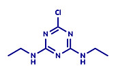 Simazine herbicide molecule, illustration