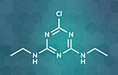 Simazine herbicide molecule, illustration