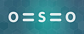 Sulfur dioxide food preservative molecule, illustration