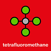 Tetrafluoromethane molecule, illustration