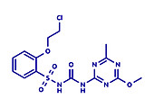 Triasulfuron herbicide molecule, illustration