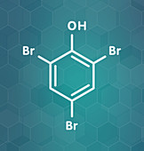 Tribromophenol molecule, illustration