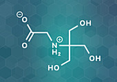 Tricine buffering agent molecule, illustration