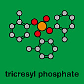 Tricresyl phosphate molecule, illustration