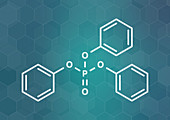 Triphenyl phosphate molecule, illustration