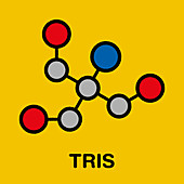 Tris buffering agent molecule, illustration