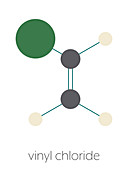 Vinyl chloride molecule, illustration
