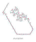 Zilucoplan myasthenia gravis drug molecule, illustration