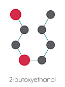 2-butoxyethanol solvent molecule, illustration
