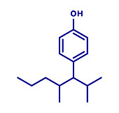 Nonylphenol endocrine disruptor molecule, illustration