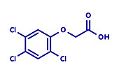 2, 4, 5-trichlorophenoxyacetic acid molecule, illustration