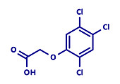 2, 4, 5-trichlorophenoxyacetic acid molecule, illustration