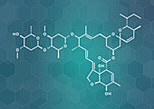 Abamectin insecticide molecule, illustration