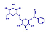 Amygdalin skeletal formula, illustration