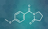 Aniracetam nootropic drug molecule, illustration