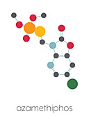 Azamethiphos pesticide molecule, illustration