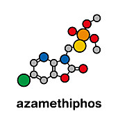 Azamethiphos pesticide molecule, illustration