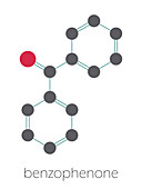 Benzophenone molecule, illustration