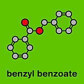 Benzyl benzoate drug molecule, illustration