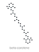 Beta-carotene pigment molecule, illustration