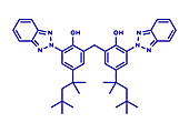 Bisoctrizole sunscreen molecule, illustration