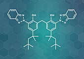 Bisoctrizole sunscreen molecule, illustration