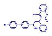 Bromadiolone rodenticide molecule, illustration
