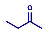 Butanone industrial solvent molecule, illustration