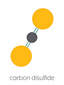 Carbon disulfide molecule, illustration