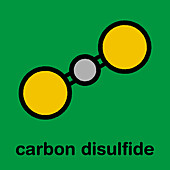 Carbon disulfide molecule, illustration