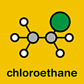 Chloroethane local anaesthetic molecule, illustration