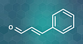 Cinnamaldehyde cinnamon flavour molecule, illustration