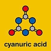 Cyanuric acid molecule, illustration