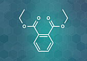 Diethyl phthalate plasticizer molecule, illustration