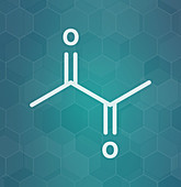 Diacetyl molecule, illustration