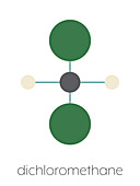 Dichloromethane solvent molecule, illustration