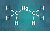 Dimethylmercury molecule, illustration