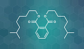 Diisononyl phthalate plasticizer molecule, illustration