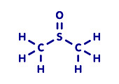 Dimethyl sulfoxide solvent molecule, illustration