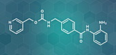 Entinostat cancer drug molecule, illustration