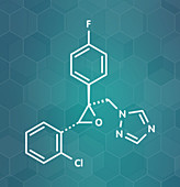 Epoxiconazole pesticide molecule, illustration