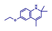 Ethoxyquin food preservative molecule, illustration