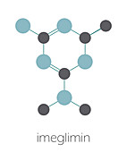 Imeglimin diabetes drug molecule, illustration