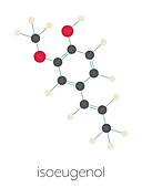 Isoeugenol fragrance molecule, illustration
